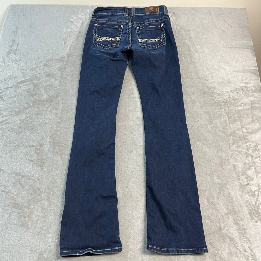 BKE Payton Bootcut Jeans Womens 27XL Dark Wash Stretch Denim 27x35.5 Embroidered - Picture 11 of 15